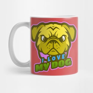 I LOVE MY DOG Design T-shirt Coffee Mug Apparel Notebook Sticker Gift Mobile Cover Mug